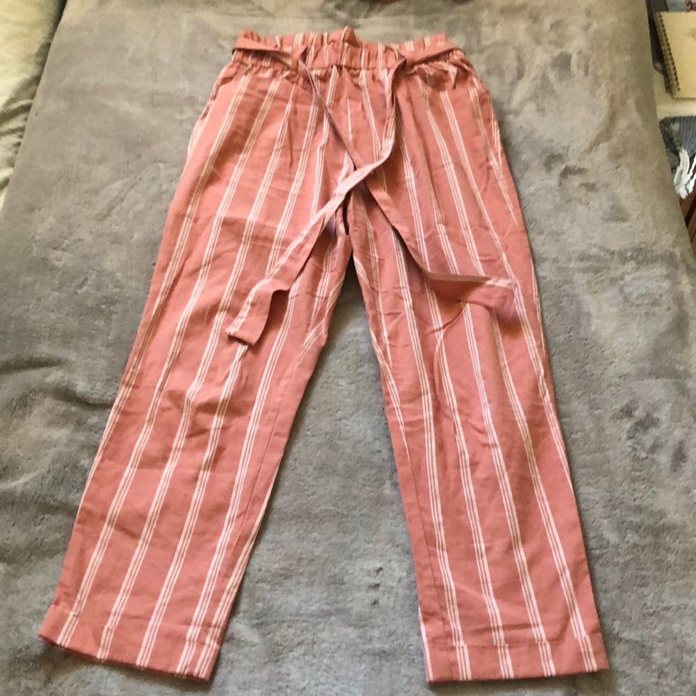 Striped high waisted pants